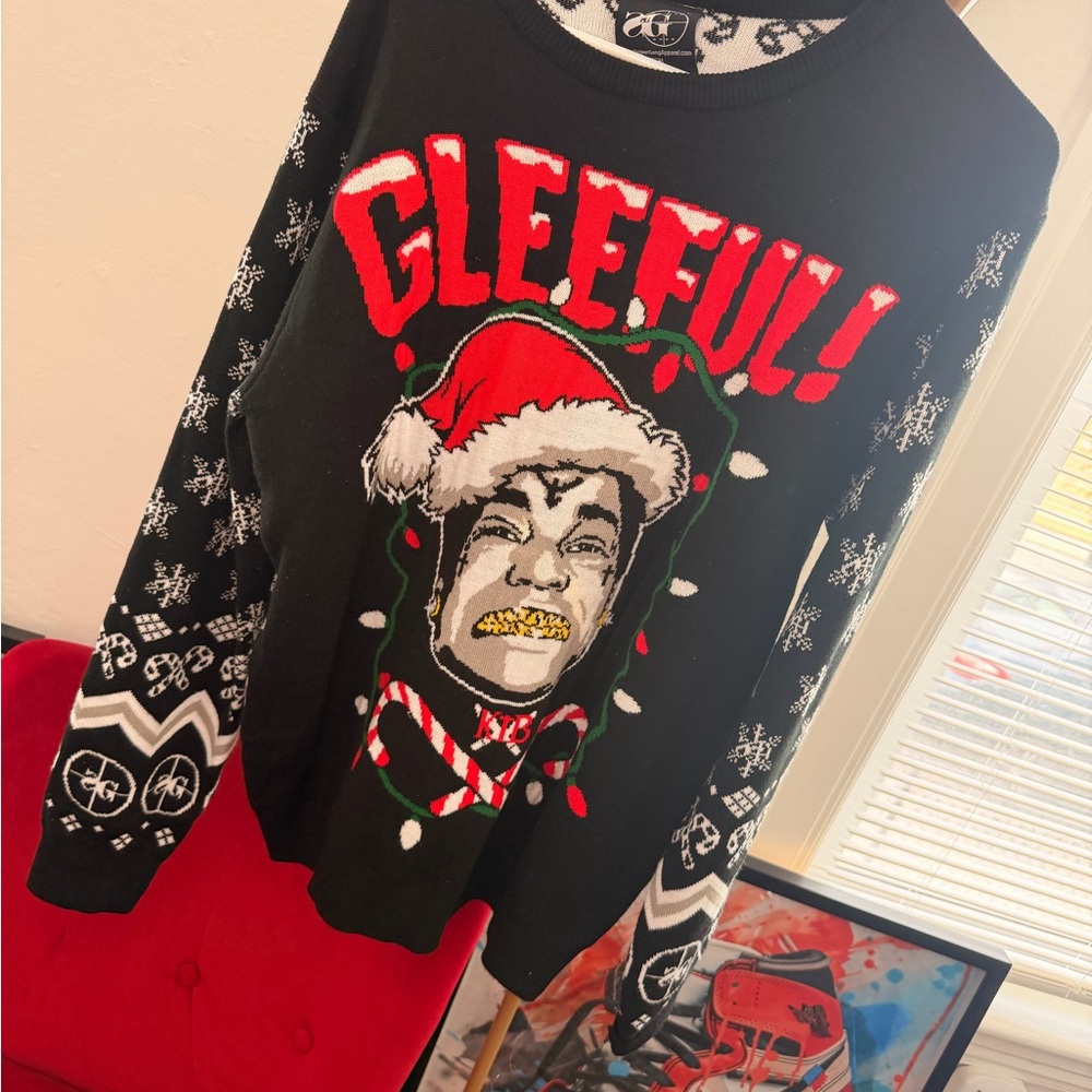 Gleeful! Kodak Black Holiday Graphic Sweater